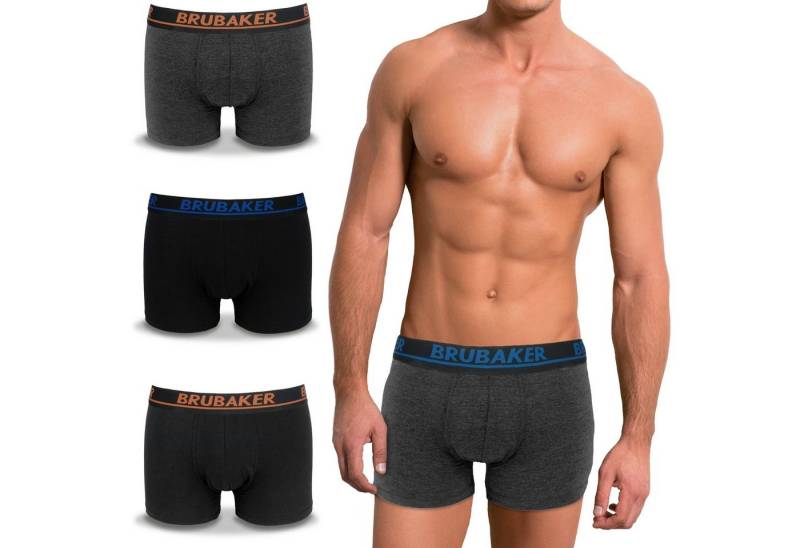 BRUBAKER Boxershorts 4er Pack Herren Unterhose - Atmungsaktiv ohne Eingriff - Retroshorts (Set, 4-St., 4er-Pack) Retro Männer Unterwäsche aus Baumwolle von BRUBAKER