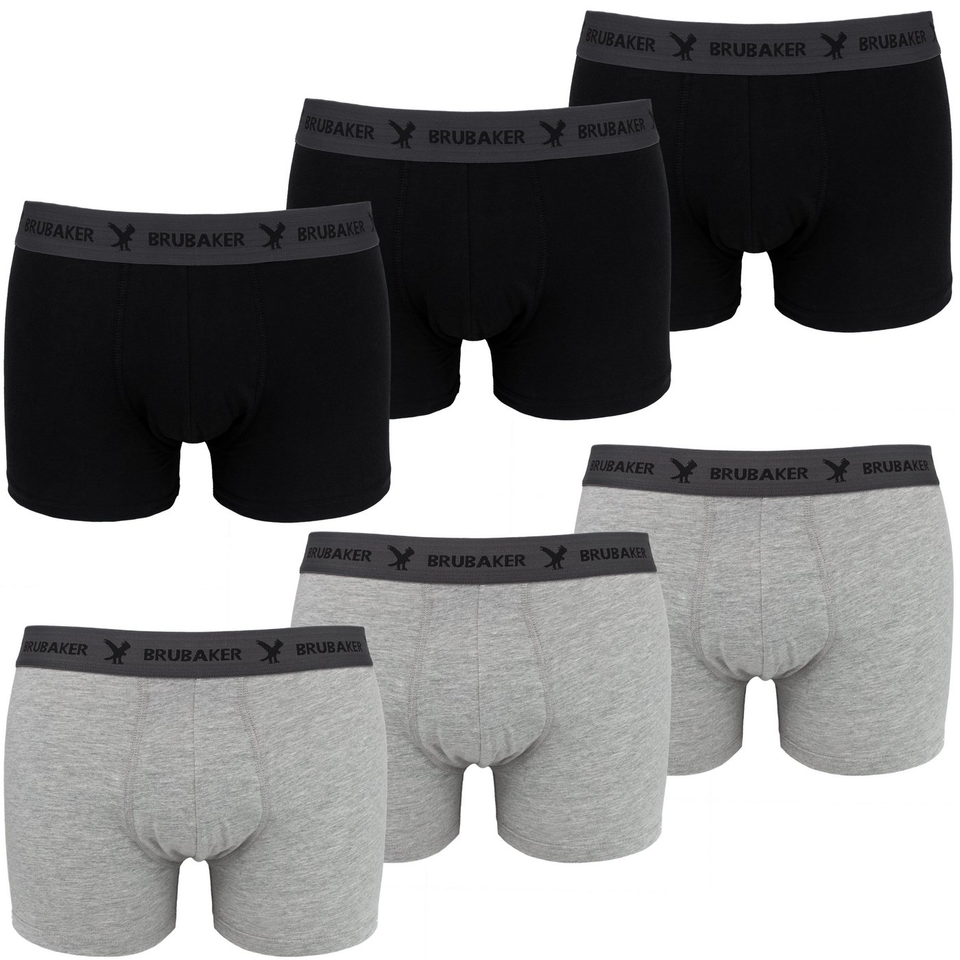 BRUBAKER Boxershorts 6er Pack Herren Retro Unterhosen - Unterwäsche für Männer (Set, 6-St) 6x Boxer Shorts - Trunks Unterhose - Weich, Sanft und atmungsaktiv von BRUBAKER