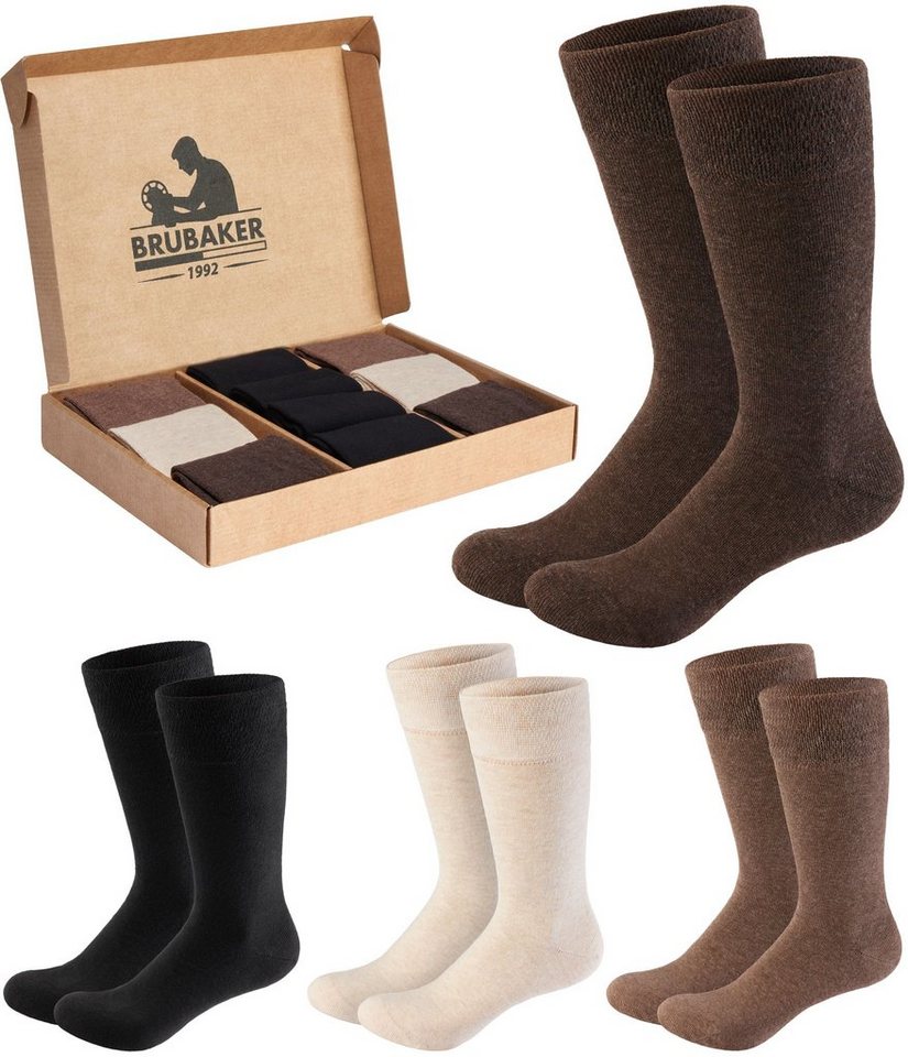 BRUBAKER Businesssocken Herrensocken in Geschenkbox - Komfort & Business Herren Socken (Großes Socken-Set, 10-Paar) Baumwollsocken Fein und Weich von BRUBAKER