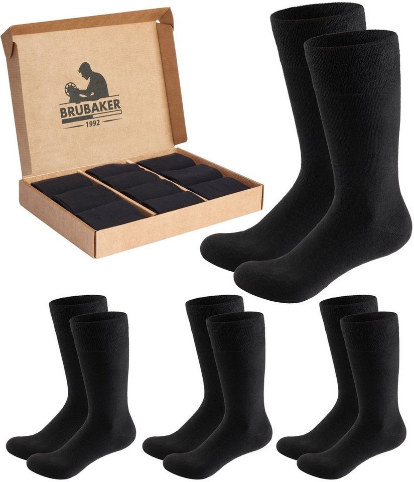 BRUBAKER Businesssocken Herrensocken in Geschenkbox - Komfort & Business Herren Socken (Großes Socken-Set, 10-Paar) Baumwollsocken Fein und Weich von BRUBAKER