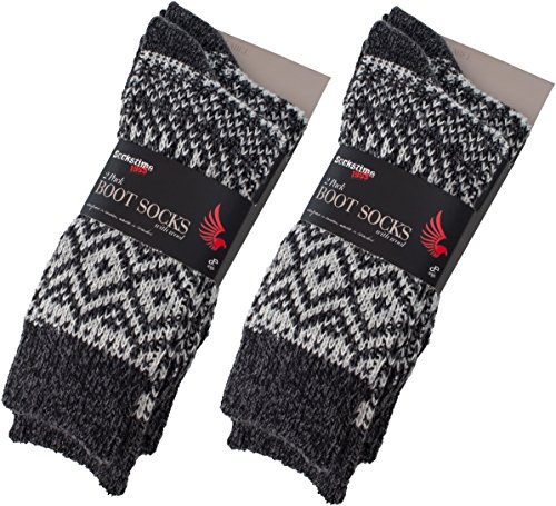 BRUBAKER HENRY 4 Paar Herren Socken Baumwolle Norweger One Size 41-46 von BRUBAKER