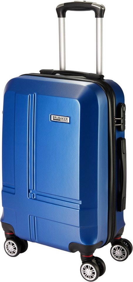 BRUBAKER Handgepäckkoffer Handgepäck Koffer New York - Erweiterbarer Hartschalen Reisekoffer, 4 Rollen, Rollkoffer mit Zahlenschloss, 4 Rollen und Tragegriffen - ABS Trolley von BRUBAKER