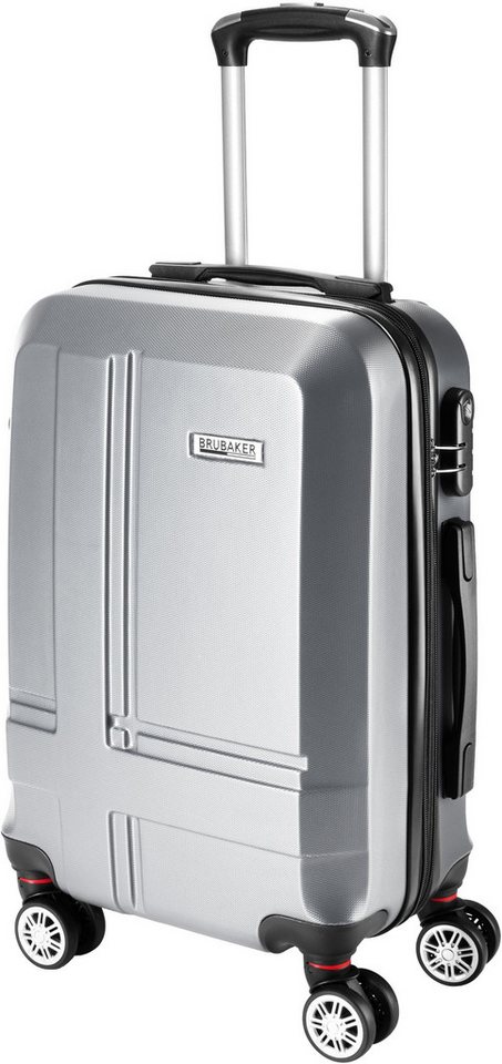 BRUBAKER Handgepäckkoffer Handgepäck Koffer New York - Erweiterbarer Hartschalen Reisekoffer, 4 Rollen, Rollkoffer mit Zahlenschloss, 4 Rollen und Tragegriffen - ABS Trolley von BRUBAKER