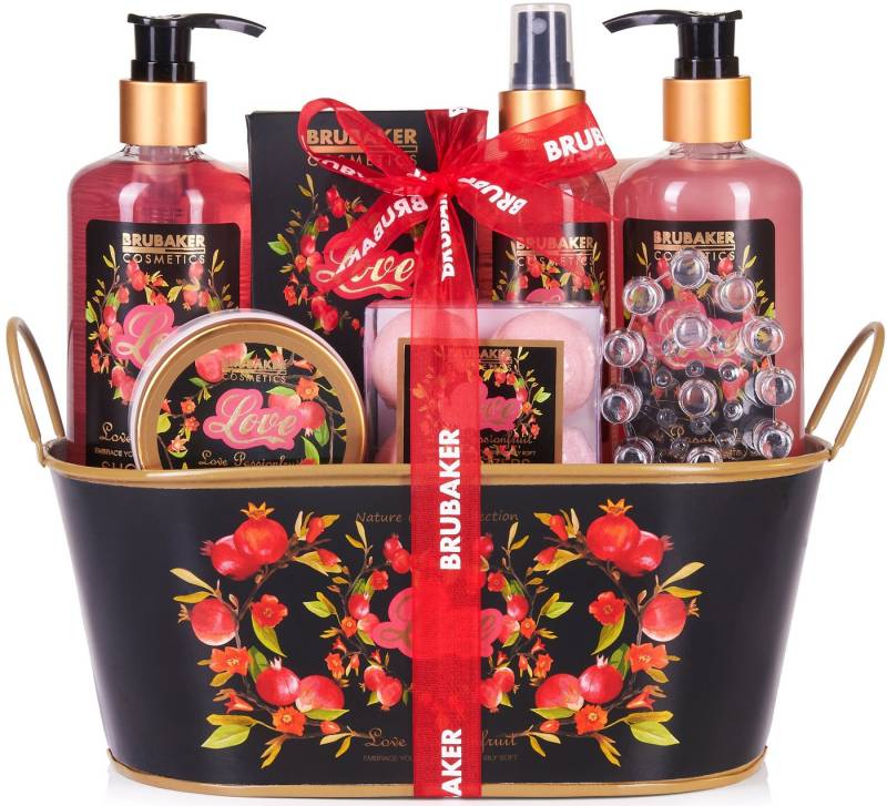 BRUBAKER Pflege-Geschenkset Damen Dusch- und Badeset - Passion Fruit Beauty Pflegeset für Duschen und Baden, 12-tlg., Frauen Geschenkset in Deko Wanne, Passionsfrucht Duft von BRUBAKER