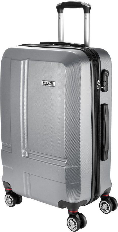 BRUBAKER Koffer Hartschalenkoffer New York - Erweiterbarer Hartschalen Reisekoffer, 4 Rollen, Rollkoffer mit Zahlenschloss, 4 Rollen und Teleskopgriff - ABS Koffer von BRUBAKER