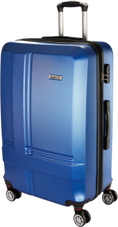BRUBAKER Koffer Hartschalenkoffer New York - Erweiterbarer Hartschalen Reisekoffer, 4 Rollen, XL Rollkoffer mit Zahlenschloss, 4 Rollen und Teleskopgriff - ABS von BRUBAKER