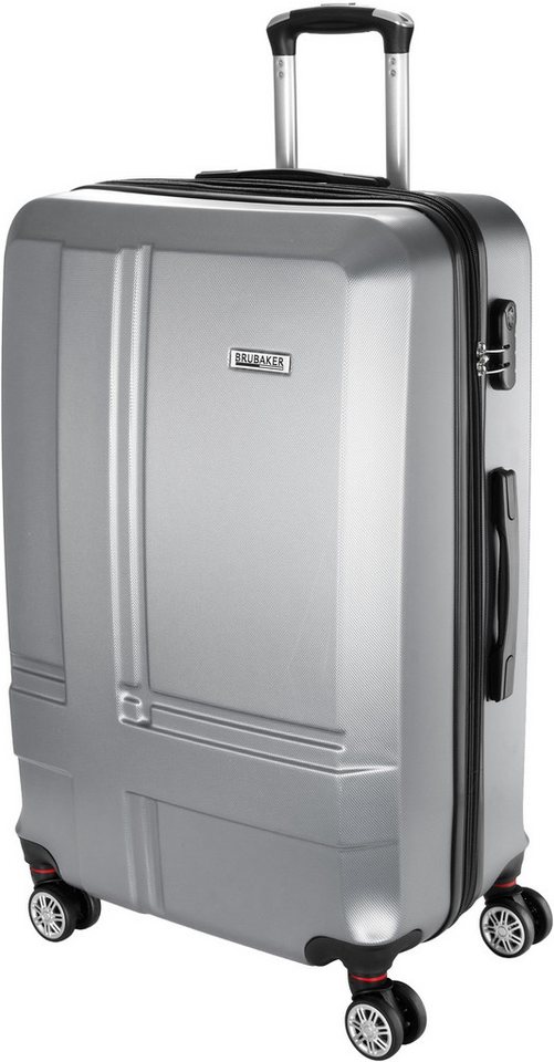 BRUBAKER Koffer Hartschalenkoffer New York - Erweiterbarer Hartschalen Reisekoffer, 4 Rollen, XL Rollkoffer mit Zahlenschloss, 4 Rollen und Teleskopgriff - ABS von BRUBAKER