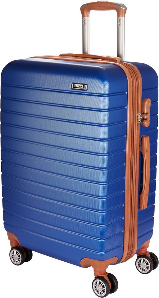 BRUBAKER Koffer Hartschalenkoffer Paris - Reisekoffer mit Zahlenschloss und 4 Rollen, 4 Rollen, Rollkoffer Größe L - 43 x 66,5 x 26 cm - ABS Trolley von BRUBAKER