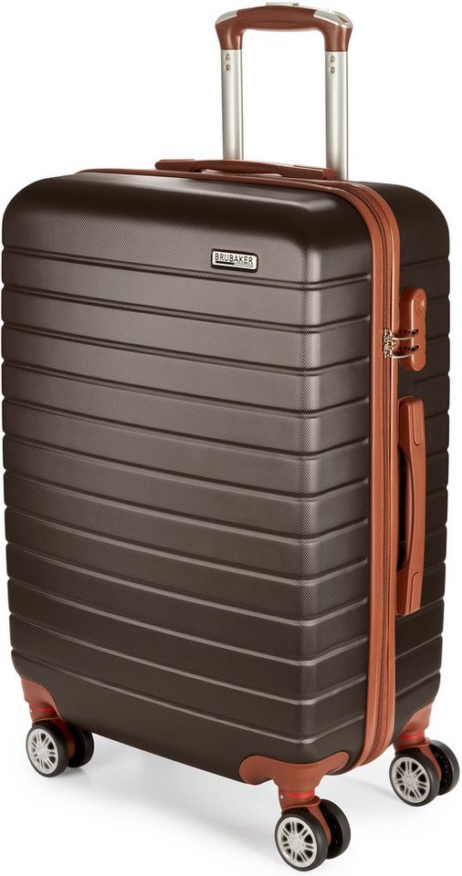 BRUBAKER Koffer Hartschalenkoffer Paris - Reisekoffer mit Zahlenschloss und 4 Rollen, 4 Rollen, Rollkoffer Größe L - 43 x 66,5 x 26 cm - ABS Trolley von BRUBAKER