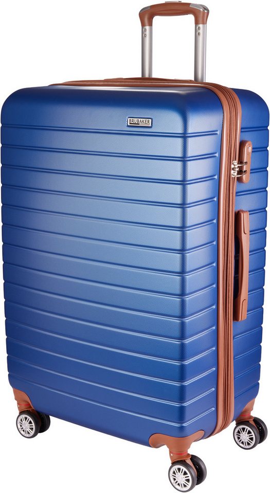 BRUBAKER Koffer Hartschalenkoffer Paris - Reisekoffer mit Zahlenschloss und 4 Rollen, 4 Rollen, Rollkoffer Größe XL - 49 x 76,5 x 29,5 cm - ABS Trolley von BRUBAKER
