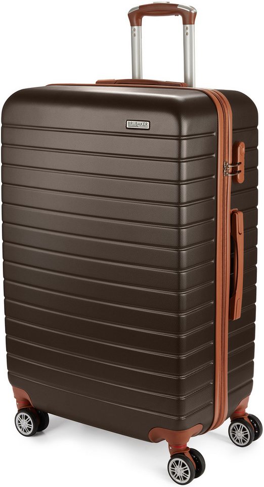 BRUBAKER Koffer Hartschalenkoffer Paris - Reisekoffer mit Zahlenschloss und 4 Rollen, 4 Rollen, Rollkoffer Größe XL - 49 x 76,5 x 29,5 cm - ABS Trolley von BRUBAKER