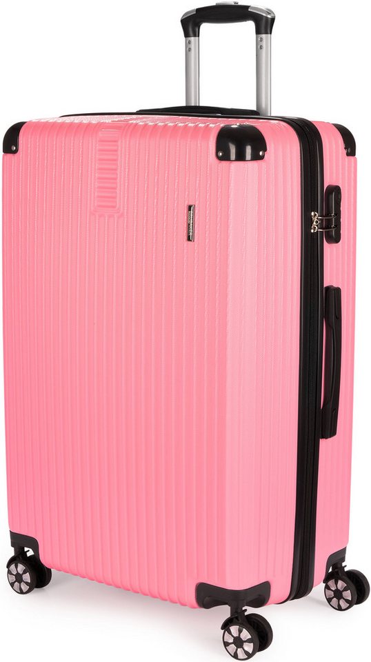 BRUBAKER Koffer London - Hartschalen Reisekoffer mit Zahlenschloss, 4 Rollen, Rollkoffer 49 x 76,5 x 29,5 cm - Hartschalenkoffer Trolley, Größe XL von BRUBAKER