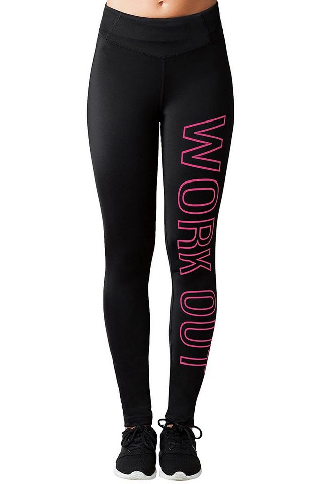 BRUBAKER Leggings Damen Sport Leggings - Work out - Sporthose Blickdicht Schwarz (Lange Sportleggings, 1-tlg., Laufhose Workout) Yogahose mit Tasche für Schlüssel oder Karte von BRUBAKER