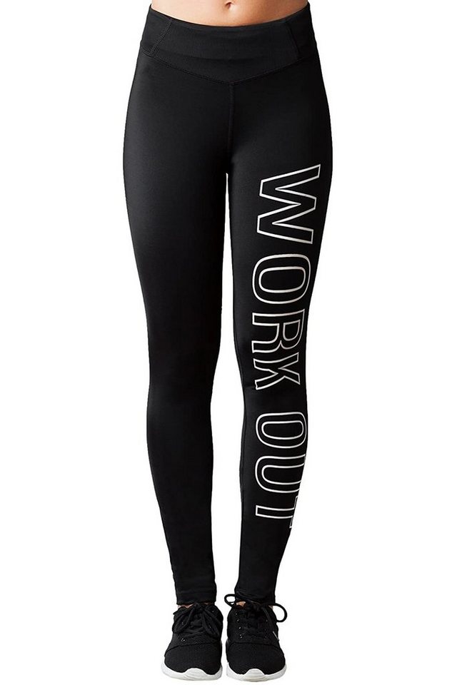 BRUBAKER Leggings Damen Sport Leggings - Work out - Sporthose Blickdicht Schwarz (Lange Sportleggings, 1-tlg., Laufhose Workout) Yogahose mit Tasche für Schlüssel oder Karte von BRUBAKER