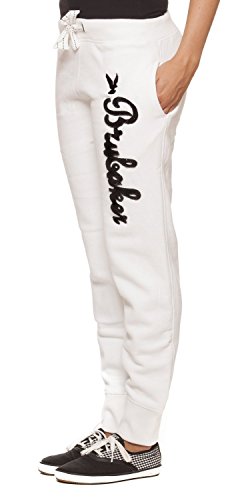 BRUBAKER N.Y. Eagle American Style Damen Fitness Workout Hose Jogginghose Weiß Gr. M von BRUBAKER