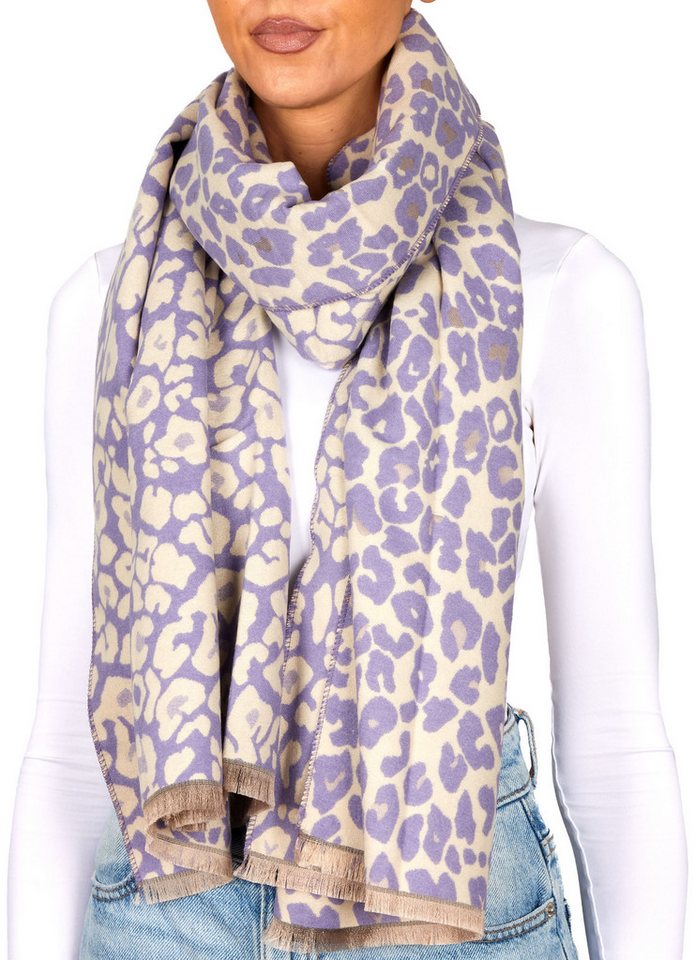 BRUBAKER Schal Cashmirillo Damen Schal mit Leoparden Muster - 70 x 200 cm, (Herbstschal Winterschal mit weichem Kaschmir-Gefühl, 1-St), Warm, Kuschelig und Oversized - Leo Damenschal für Herbst und Winter von BRUBAKER