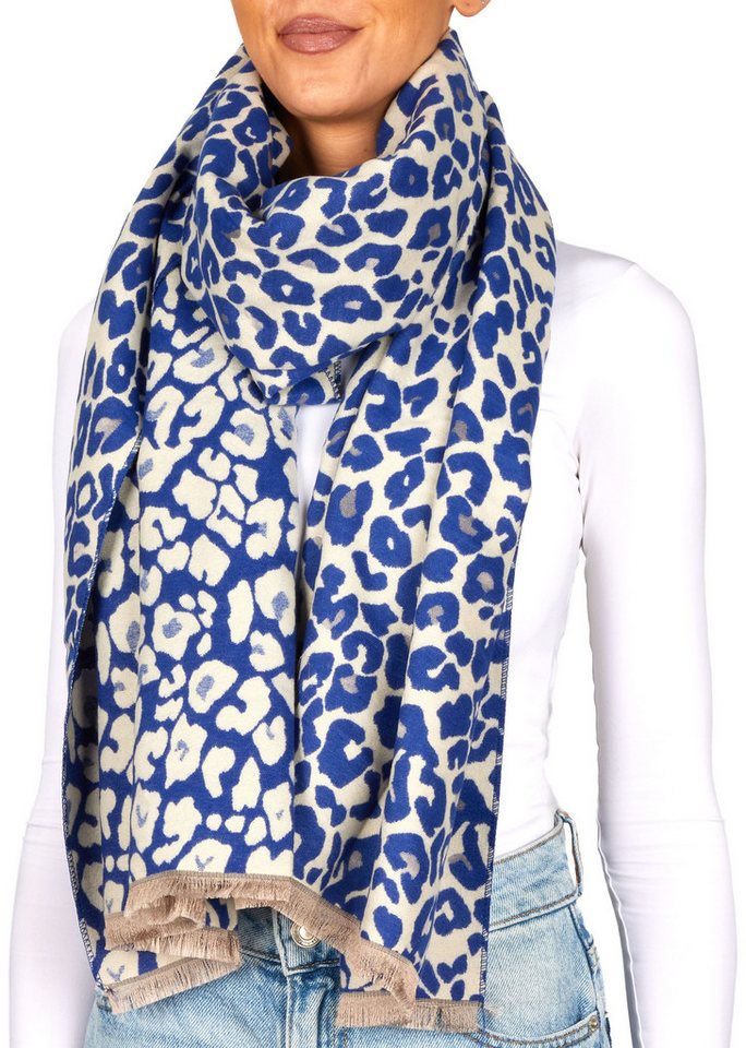 BRUBAKER Schal Cashmirillo Damen Schal mit Leoparden Muster - 70 x 200 cm, (Herbstschal Winterschal mit weichem Kaschmir-Gefühl, 1-St), Warm, Kuschelig und Oversized - Leo Damenschal für Herbst und Winter von BRUBAKER