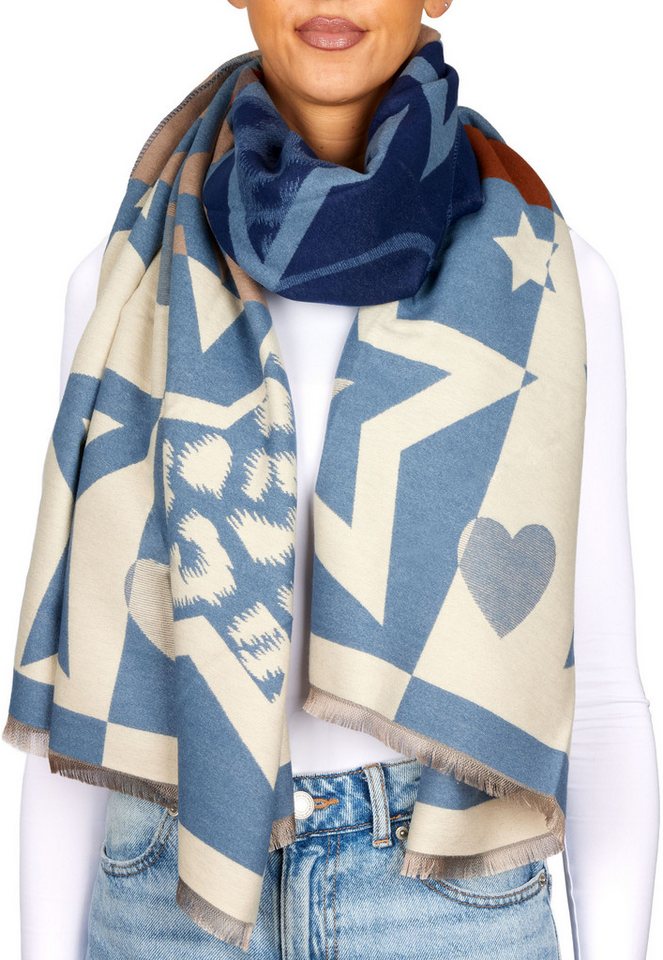 BRUBAKER Schal Cashmirillo Damen Schal mit Modernem Muster - 70 x 200 cm - Warm, (Oversized Schal für Herbst und Winter, 1-St), Kuschelig mit weichem Kaschmir-Gefühl - Damenschal Winterschal von BRUBAKER