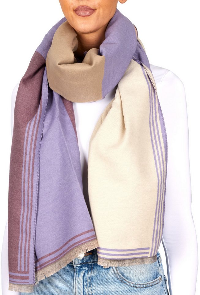 BRUBAKER Schal Cashmirillo Damen Schal mit Quadrat Muster - Warm und Kuschelig, (1-St. Winterschal mit weichem Kaschmir-Gefühl), 70 x 200 cm - Damenschal für Herbst und Winter - Herbstschal von BRUBAKER