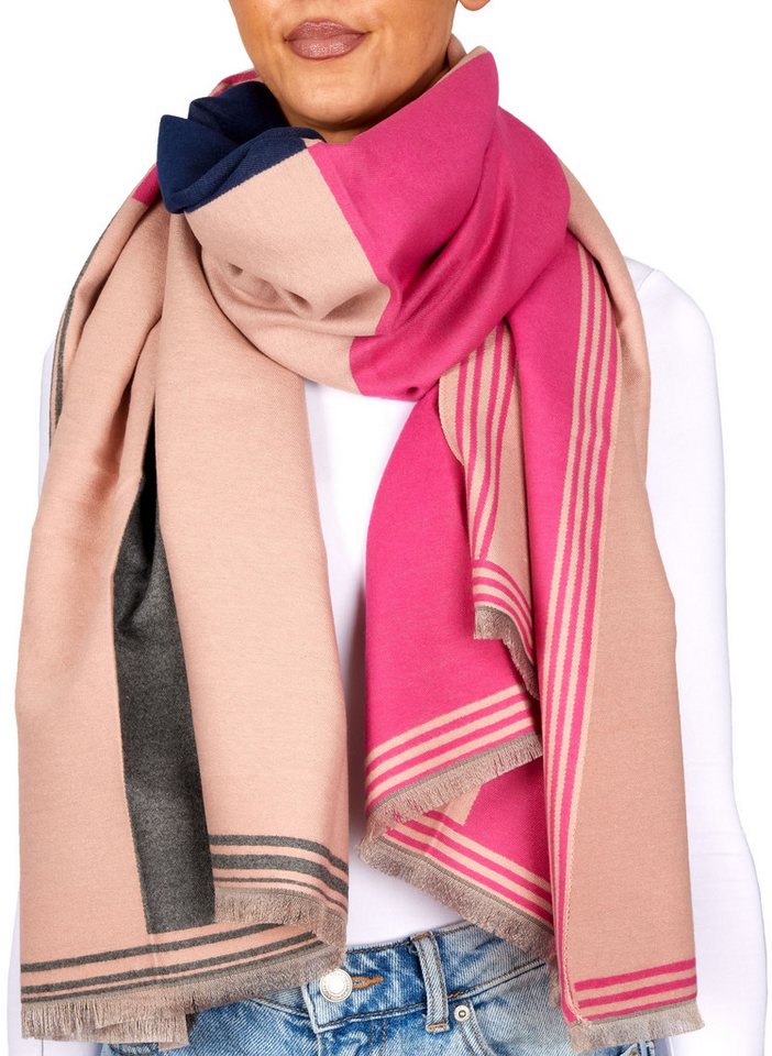 BRUBAKER Schal Cashmirillo Damen Schal mit Quadrat Muster - Warm und Kuschelig, (1-St. Winterschal mit weichem Kaschmir-Gefühl), 70 x 200 cm - Damenschal für Herbst und Winter - Herbstschal von BRUBAKER