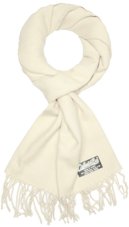 BRUBAKER Schal Cashmirillo Kuschelschal 30/40 x 180 cm Lang Leicht Warm Kuschelig, (Uni-Farben, 1-St. Herbst und Winterschal), Stola Tuch Schal mit Fransen für Damen und Herren von BRUBAKER