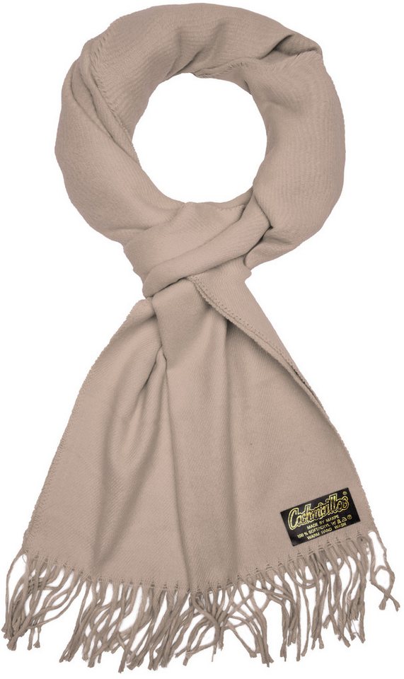 BRUBAKER Schal Cashmirillo Kuschelschal 30/40 x 180 cm Lang Leicht Warm Kuschelig, (Uni-Farben, 1-St. Herbst und Winterschal), Stola Tuch Schal mit Fransen für Damen und Herren von BRUBAKER