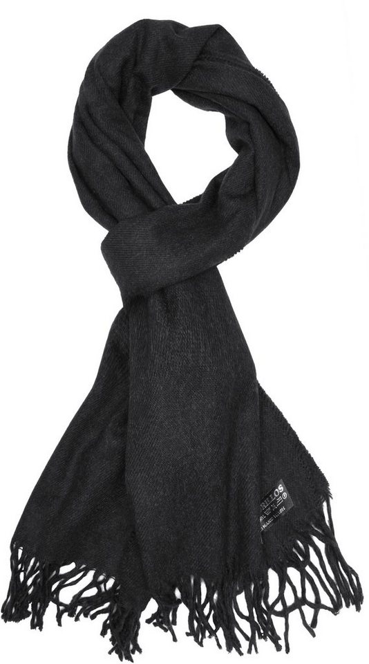 BRUBAKER Schal Cashmirillo Kuschelschal 30/40 x 180 cm Lang Leicht Warm Kuschelig, (Uni-Farben, 1-St. Herbst und Winterschal), Stola Tuch Schal mit Fransen für Damen und Herren von BRUBAKER