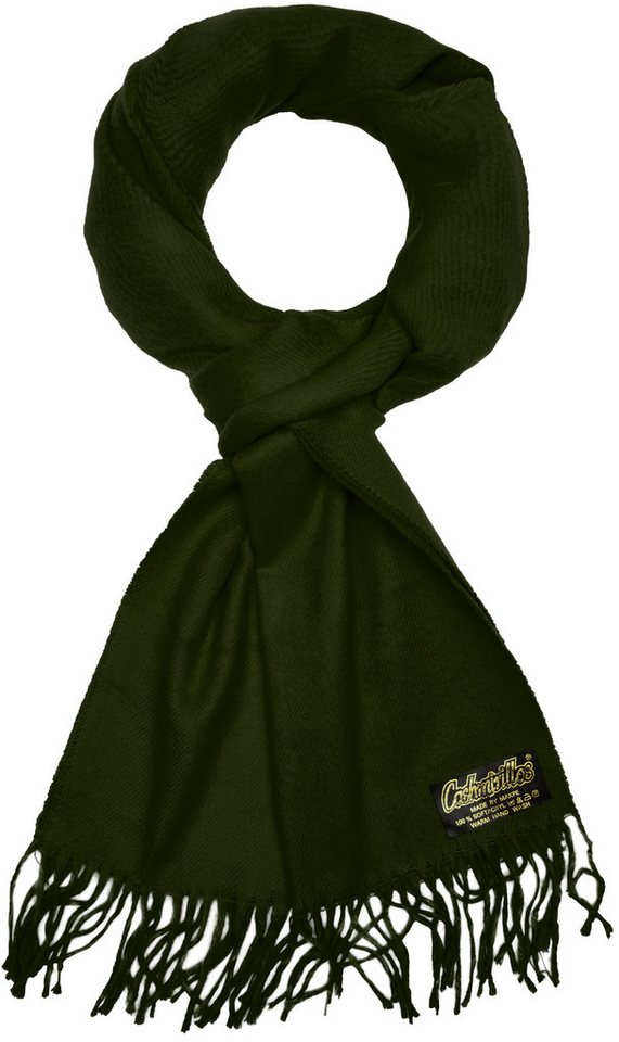 BRUBAKER Schal Cashmirillo Kuschelschal 30/40 x 180 cm Lang Leicht Warm Kuschelig, (Uni-Farben, 1-St. Herbst und Winterschal), Stola Tuch Schal mit Fransen für Damen und Herren von BRUBAKER