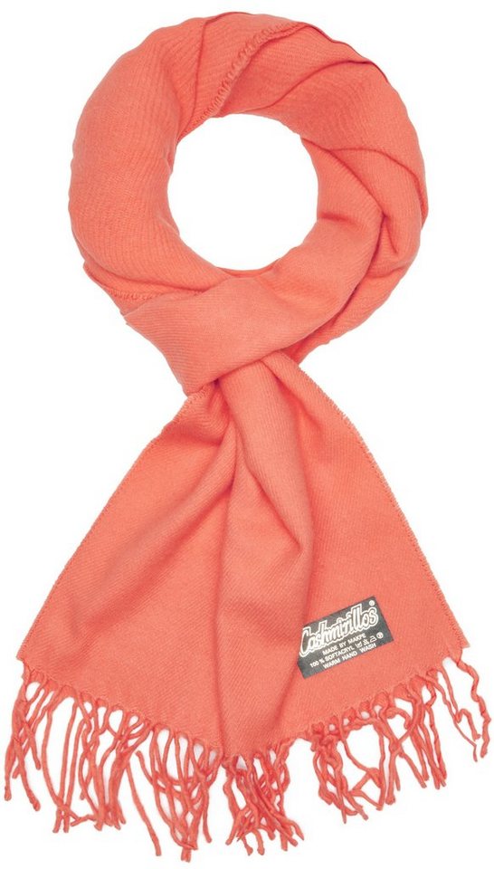 BRUBAKER Schal Cashmirillo Kuschelschal 30/40 x 180 cm Lang Leicht Warm Kuschelig, (Uni-Farben, 1-St. Herbst und Winterschal), Stola Tuch Schal mit Fransen für Damen und Herren von BRUBAKER