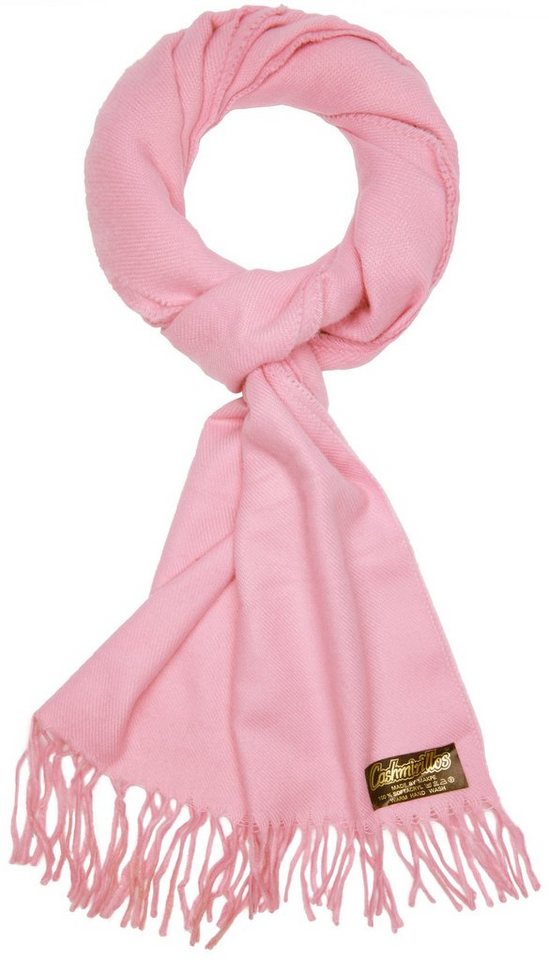 BRUBAKER Schal Cashmirillo Kuschelschal 30/40 x 180 cm Lang Leicht Warm Kuschelig, (Uni-Farben, 1-St. Herbst und Winterschal), Stola Tuch Schal mit Fransen für Damen und Herren von BRUBAKER