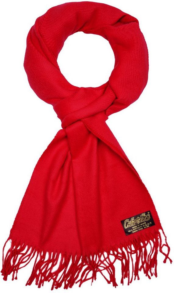 BRUBAKER Schal Cashmirillo Kuschelschal 30/40 x 180 cm Lang Leicht Warm Kuschelig, (Uni-Farben, 1-St. Herbst und Winterschal), Stola Tuch Schal mit Fransen für Damen und Herren von BRUBAKER