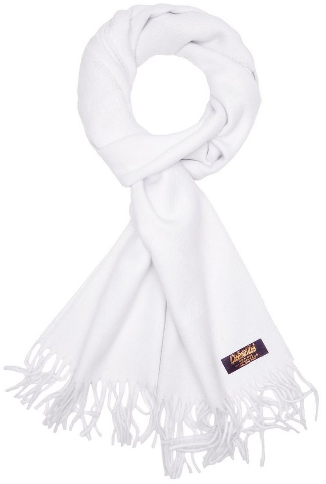 BRUBAKER Schal Cashmirillo Kuschelschal 30/40 x 180 cm Lang Leicht Warm Kuschelig, (Uni-Farben, 1-St. Herbst und Winterschal), Stola Tuch Schal mit Fransen für Damen und Herren von BRUBAKER