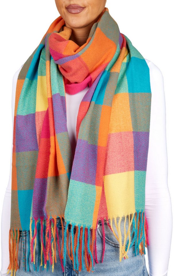 BRUBAKER Schal Cashmirillo Schal Kariert für Damen und Herren - 70 x 200 cm, (Herbstschal Winterschal mit weichem Kaschmir-Gefühl, 1-St), Warm, Kuschelig und Oversized - Damenschal für Herbst und Winter von BRUBAKER