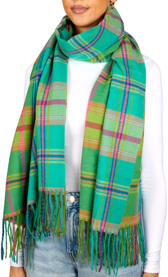 BRUBAKER Schal Cashmirillo Schal Kariert für Damen und Herren - 70 x 200 cm, (Herbstschal Winterschal mit weichem Kaschmir-Gefühl, 1-St), Warm, Kuschelig und Oversized - Damenschal für Herbst und Winter von BRUBAKER