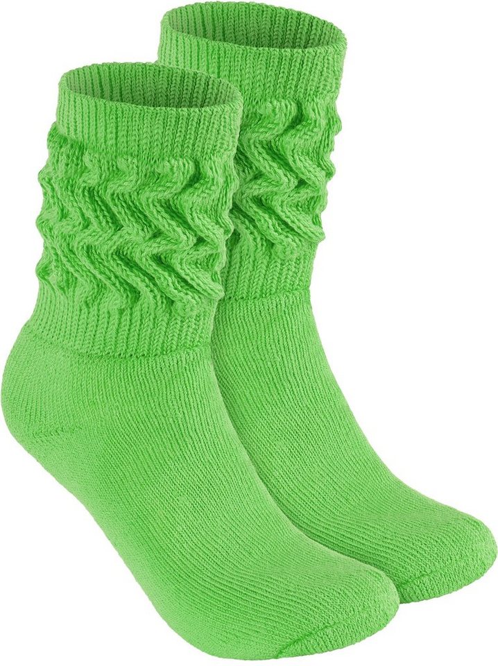 BRUBAKER Schoppersocken Slouch Socken - Damen Fitnesssocken (80s Style, 1-Paar, Baumwolle) Knit Sportsocken für Fitness, Yoga, Workout, Gymnastik und Wellness von BRUBAKER