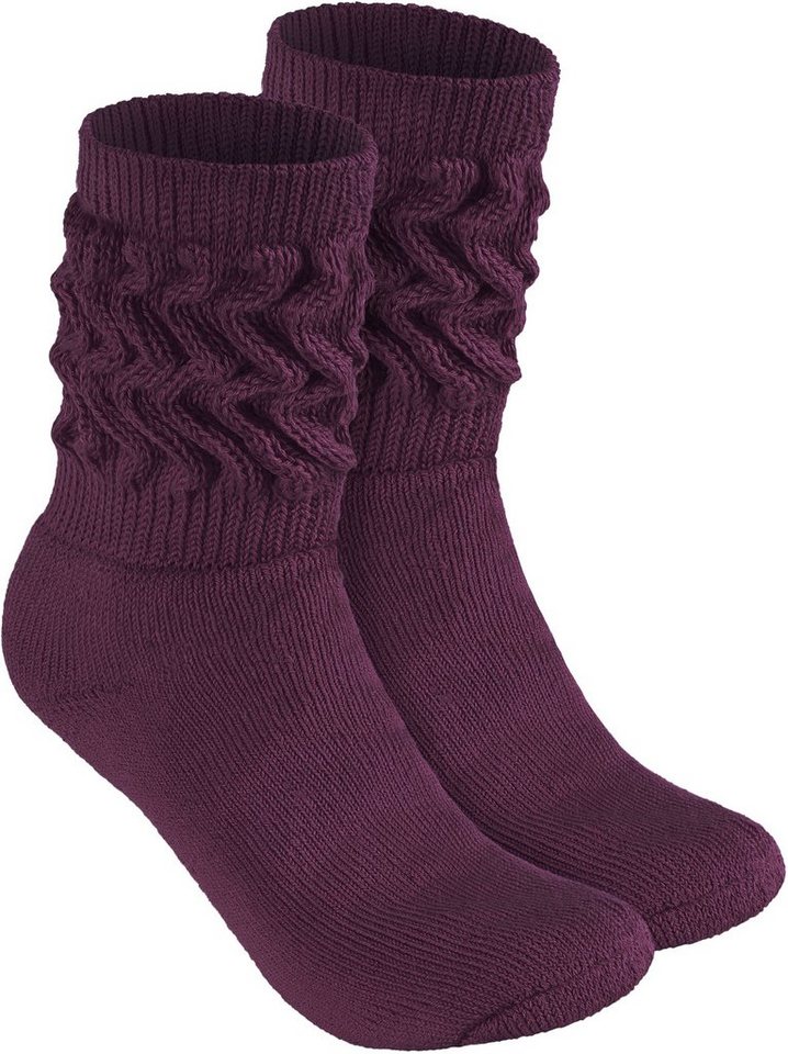 BRUBAKER Schoppersocken Slouch Socken - Damen Fitnesssocken (80s Style, 1-Paar, Baumwolle) Knit Sportsocken für Fitness, Yoga, Workout, Gymnastik und Wellness von BRUBAKER