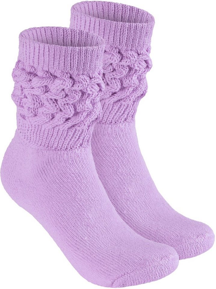 BRUBAKER Schoppersocken Slouch Socken - Damen Fitnesssocken (80s Style, 1-Paar, Baumwolle) Knit Sportsocken für Fitness, Yoga, Workout, Gymnastik und Wellness von BRUBAKER