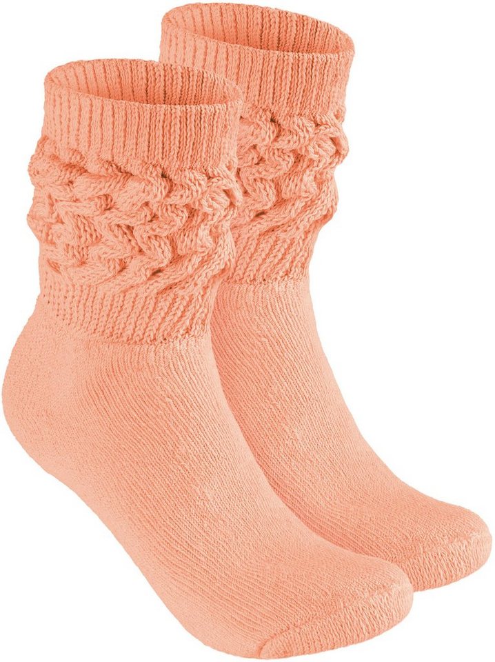 BRUBAKER Schoppersocken Slouch Socken - Damen Fitnesssocken (80s Style, 1-Paar, Baumwolle) Knit Sportsocken für Fitness, Yoga, Workout, Gymnastik und Wellness von BRUBAKER