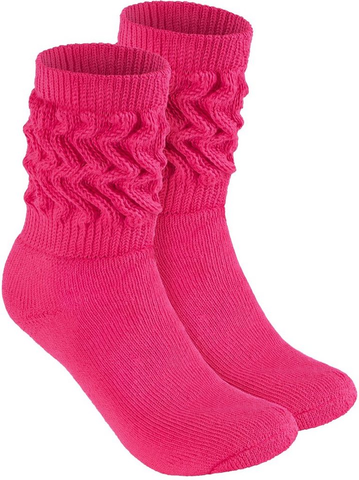 BRUBAKER Schoppersocken Slouch Socken - Damen Fitnesssocken (80s Style, 1-Paar, Baumwolle) Knit Sportsocken für Fitness, Yoga, Workout, Gymnastik und Wellness von BRUBAKER