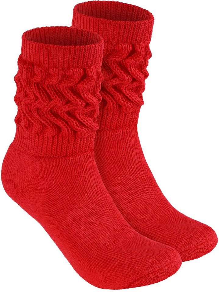 BRUBAKER Schoppersocken Slouch Socken - Damen Fitnesssocken (80s Style, 1-Paar, Baumwolle) Knit Sportsocken für Fitness, Yoga, Workout, Gymnastik und Wellness von BRUBAKER