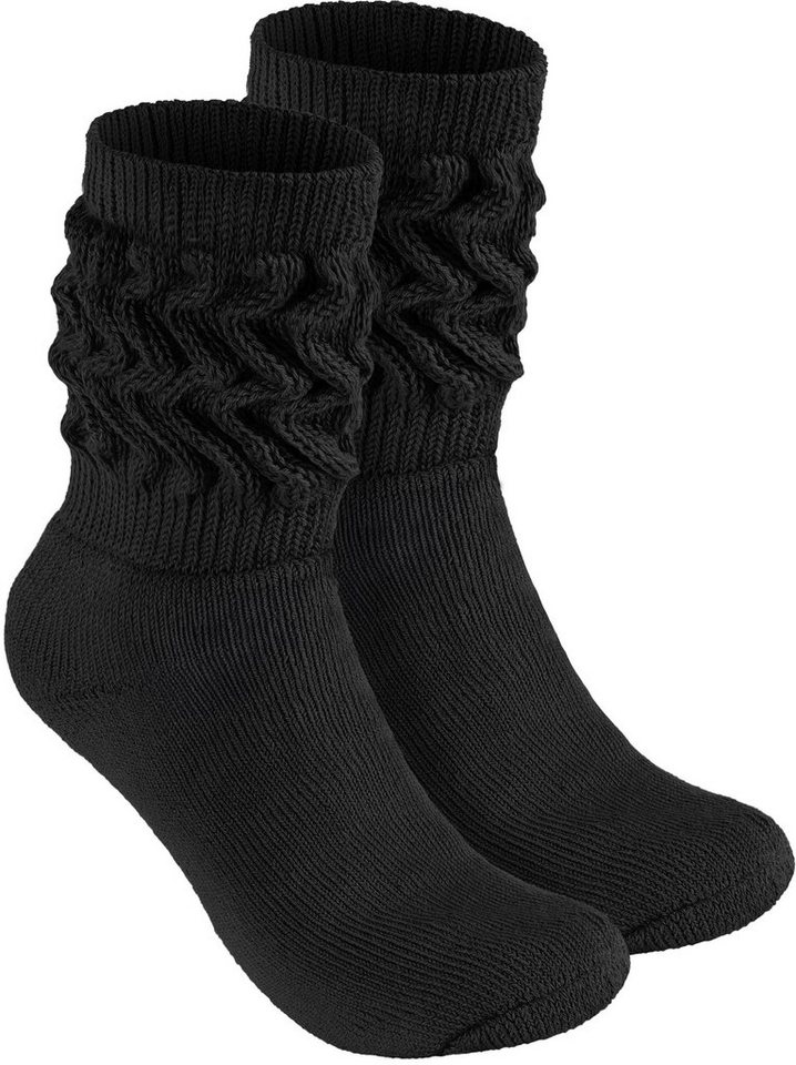 BRUBAKER Schoppersocken Slouch Socken - Damen Fitnesssocken (80s Style, 1-Paar, Baumwolle) Knit Sportsocken für Fitness, Yoga, Workout, Gymnastik und Wellness von BRUBAKER