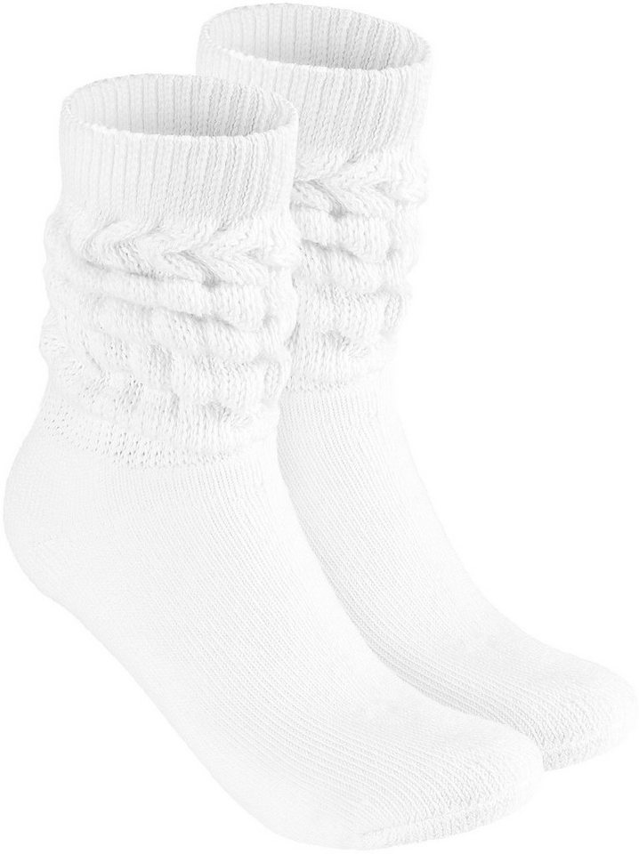 BRUBAKER Schoppersocken Slouch Socken - Damen Fitnesssocken (80s Style, 1-Paar, Baumwolle) Knit Sportsocken für Fitness, Yoga, Workout, Gymnastik und Wellness von BRUBAKER