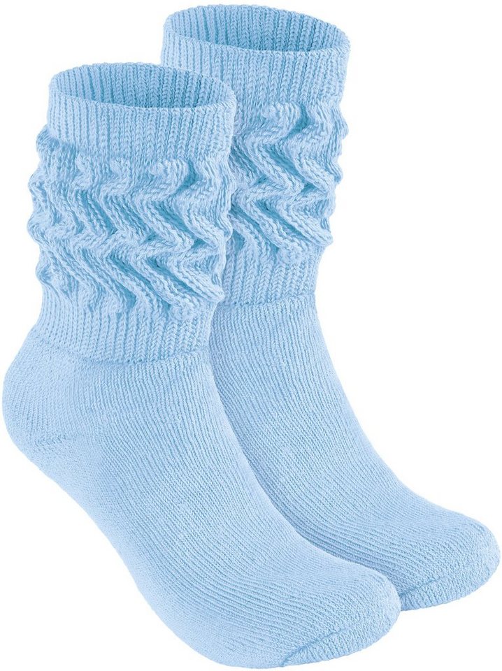 BRUBAKER Schoppersocken Slouch Socken - Damen Fitnesssocken (80s Style, 2-Paar, Baumwolle) Knit Sportsocken für Fitness, Yoga, Workout, Gymnastik und Wellness von BRUBAKER