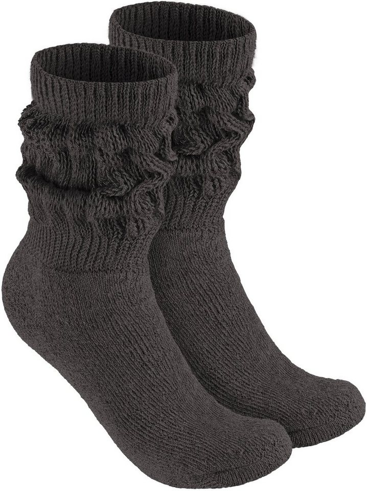 BRUBAKER Schoppersocken Slouch Socken - Damen Fitnesssocken (80s Style, 2-Paar, Baumwolle) Knit Sportsocken für Fitness, Yoga, Workout, Gymnastik und Wellness von BRUBAKER