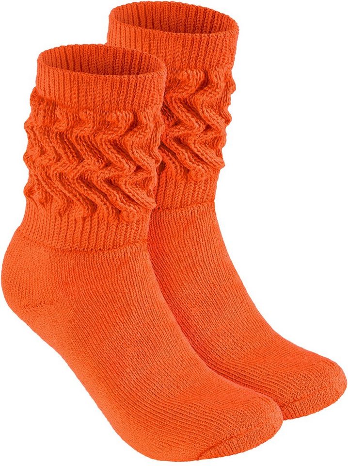 BRUBAKER Schoppersocken Slouch Socken - Damen Fitnesssocken (80s Style, 2-Paar, Baumwolle) Knit Sportsocken für Fitness, Yoga, Workout, Gymnastik und Wellness von BRUBAKER