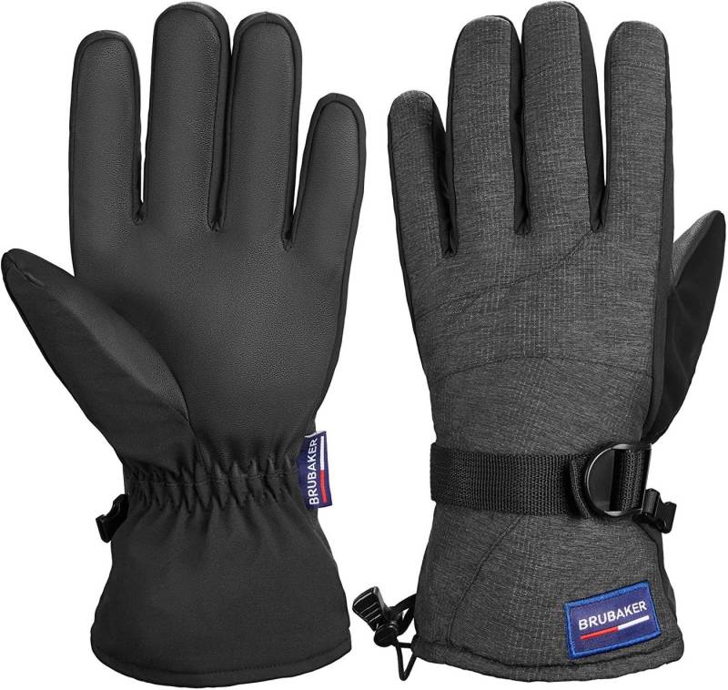 BRUBAKER Skihandschuhe Winterhandschuhe für Herren und Damen (1-St) Wasserdicht - Snowboardhandschuhe - Thermo Handschuhe für Wintersport von BRUBAKER
