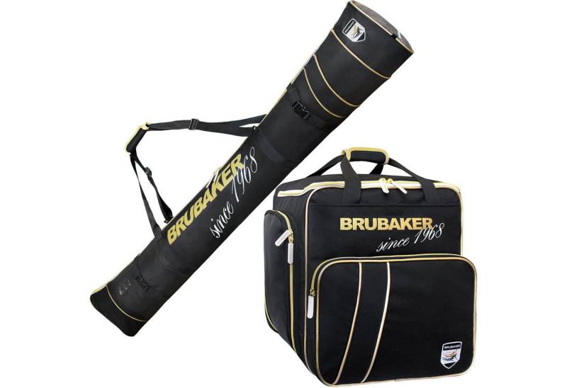 BRUBAKER Skitasche Carver "Grenoble" - Ski Taschen Kombi Set (Skitaschen-Set, 2-tlg., reißfest und nässeabweisend), Skisack und Skischuhtasche für 1 Paar Skier von BRUBAKER