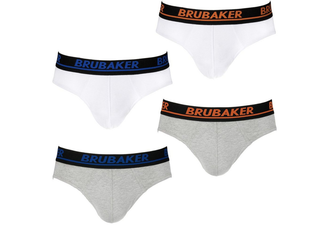 BRUBAKER Slip 4er Pack Herren Komfort Unterhosen mit elastischem Bund (Mehrfachpackung, 4-St., 4er-Pack) Männer Slips Stretch Unifarben Unterwäsche von BRUBAKER