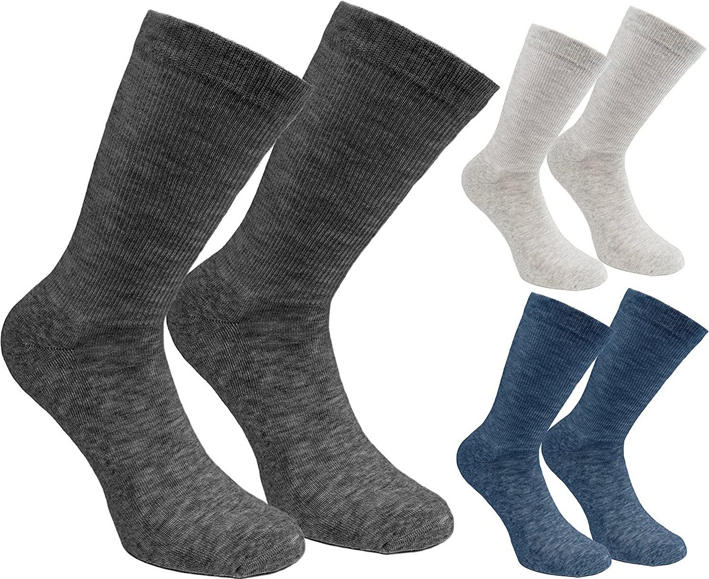 BRUBAKER Socken Herren Socken - Lenzing Modal - Super Weich und Knitterfest (Set kuschelweiche Wintersocken für den Mann, 6-Paar, Strapazierfähig, Formbeständig, hohe Festigkeit) Herrensocken von BRUBAKER