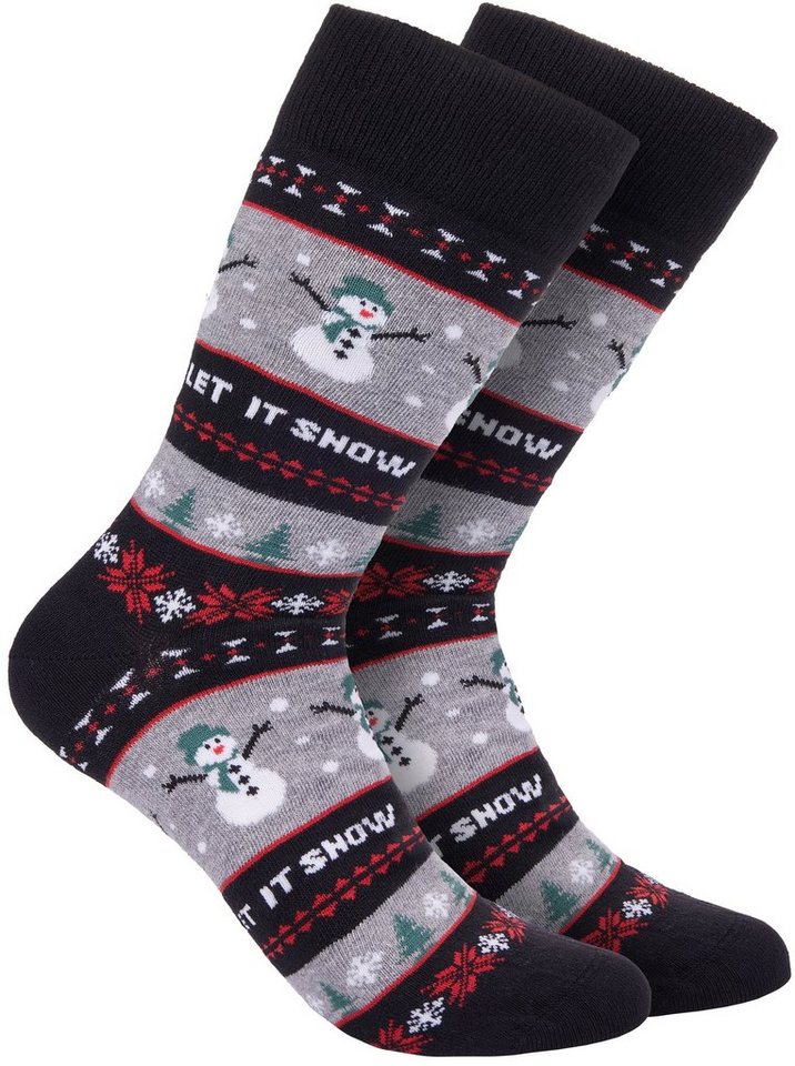 BRUBAKER Socken Weihnachtssocken für Damen und Herren (1-Paar, 1 Paar) Festliche Weihnachtsmotive - Baumwolle Socken Weihnachten von BRUBAKER